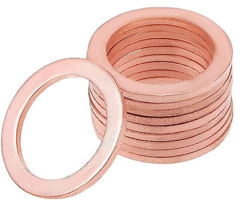 MACHSWON 10 rondelles en cuivre M16 à anneau plat bouchon de coupe d'huile joint d'étanchéité rondelles d'étanchéité (M16 x 22 x 1,5)