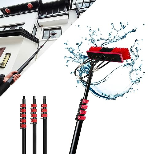 30FT Telescopic Water Fed Window Cleaning Pole, Witriolik Extendable Solar Panel Conservatory Brush Equipment Kit, High Reach Window Cleaner Tool, Extendable Extended Extension Brush Kit