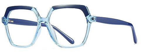 HPIRME Kunststoff-Titan-Brillengestelle, Polygon-Brille für Herren und Damen, 5, Einheitsgröße