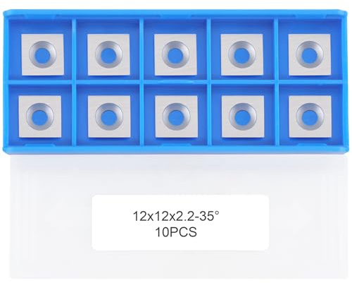 CDBP HM Vorschneid-Wendeplatten 12x12x2,2mm für Holz Drehmaschine und Holzbearbeitung Drehen Meißel, 10 Stück