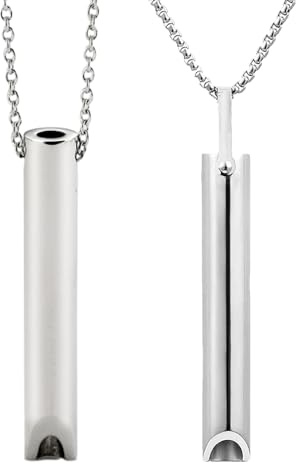 2 Pièces Ensemble de Colliers de Respiration, Collier Respirant en Acier Inoxydable avec 2 Styles, Collier pour Exercices de Respiration, Femmes Hommes