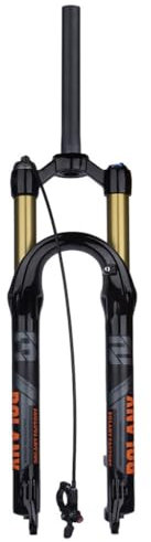 TS TAC-SKY Fahrrad Luftgabel 27.5/29inch 120mm Federweg Öl Luftfederung Leichtgewicht Magnesium Legierung Schnellspanner Fahrradgabel (Color : Black 27.5 inch Straight Remote)