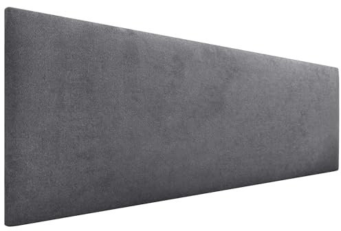 DHOME Kopfteil aus Kunstleder oder Stoff AQUALINE - Glatt Mit Beinen, Gepolstert, Luxusbett (Stoff Ashgrau, 160cm für Betten 150/160)