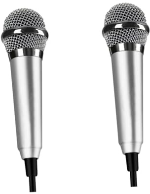 Toyvian 2stücke Mini Karaoke Mikrofon Für Smartphone Und Computer Tragbares Kondensatormikrofon Für Gesang Und Sprachaufnahmen Kompatibel Mit Mobilen Geräten Leicht Und Handlich