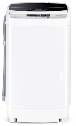GYMAX 250-310 W Lavatrice Completamente Automatica, con Centrifuga con Capacità di 4,5 kg, Mini Lavatrice Multifunzione Compatta, 50 x 50 x 85 cm, Bianco