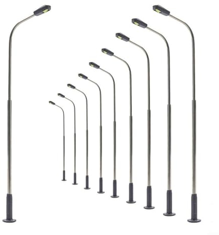 HEIBTENY 10 Stück Modelleisenbahn Lichter Warmweiß Metall Landschaft Spur N 1:50 Maßstab Licht Layout Lampen & Beleuchtung Für Gaslaterne Gartenlampen Parklaternen