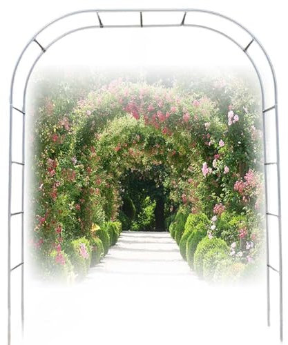 Arco Da Giardino per Rose Rampicanti Acciaio Inossidabile, Larghezza 150-350 cm, Wedding Arch/Arco Decorativo, per Piante Rampicanti, Decorazioni Da Giardino(25mm with base,W 1.5M x H 2.4 M)