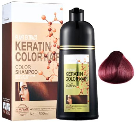 Shampoo Per Capelli Color Vino - Tinture Naturali, Copre I Grigi, Colori Lunga Durata Per Uomini E Donne, 500 Ml