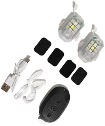 siduytin Télécommande sans fil LED lumière stroboscopique Flash lumières lampe d'avertissement clignotant USB charge pour moto voiture Scooter