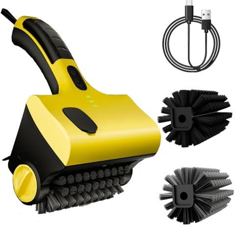 Robot Pulisci Griglia, Spazzola per Griglia Ricaricabile Senza Fili con Serbatoio Acqua E 2 Testine, velocità di Regolazione, Testine Girevoli A 360°, per Griglie, Piani Cucina, Piastrelle Bagno