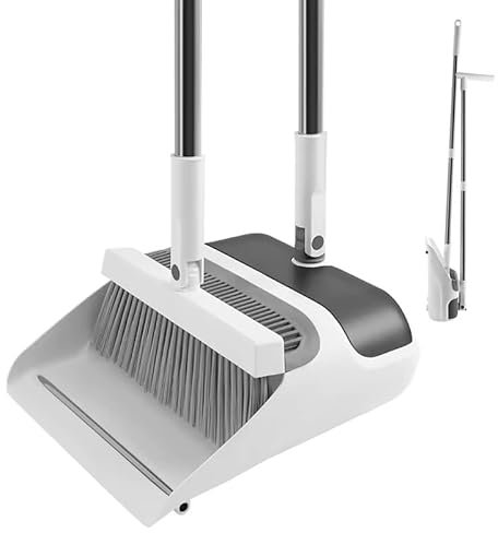 DAVAY Escoba y Recogedor Plegable - Cepillo Barrer de Mango 1,20cm y Cabezal Giratorio 180°​​ - Recogedor Plegable con Cepillo de Barrer - Fácil Almacenamiento y Limpieza eficiente