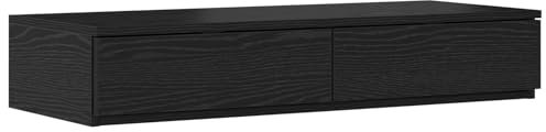 vidaXL Bettschubladen Schwarz Eichen-Optik 75 x 36,5 x 16.5 cm, Minimalistische Schlafzimmermöbel, stylische Aufbewahrung, langlebige Holzbox, platzsparendes Design
