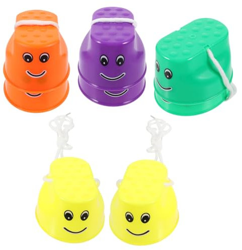 Toyvian 4paare Balance-stelzen Für Junge Mädchen Aus Kunststoff Mit Eimern Balancier-stelzen Zum Laufen Im Freien Motorischer Fähigkeiten Für Jungen Und Mädchen