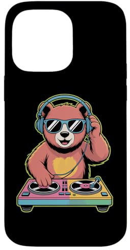DJ Animal Ours Tourne Disque Mélodie Coque pour iPhone 14 Pro Max