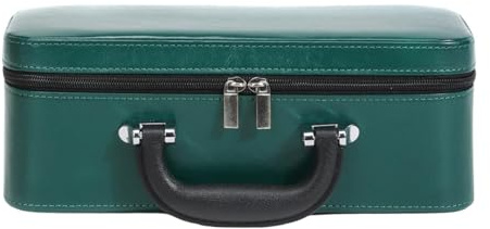 Nishiyuenyi Estuche para Pulseras Organizador de Joyas Soporte para Collares Caja de Almacenamiento Y Maletín Portátil con Cremallera Segura Adecuado para Mujere, Verde 30.5x11.5x15cm, Individual