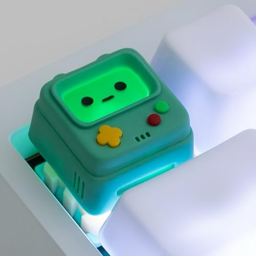 ULTRAEQUIP Artisan Keycaps, Cute Retro Game Consoler-Shpaed Keycaps, Shine Through Resin Handmade, Single 1U Replace Key for ESC Key Mechanical Keyboard (Green)