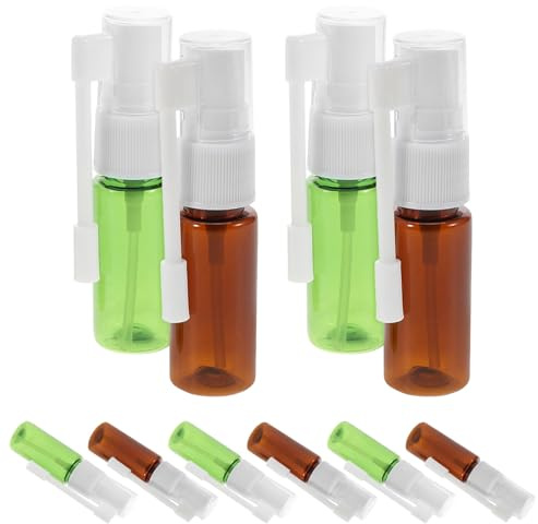 Homoyoyo Botellas de Spray Nasal Recargables 10 Piezas 15ml Tamaño Pequeño Verde y Marrón para Aceites Esenciales y Lociones Viaje Uso Personal Portátil