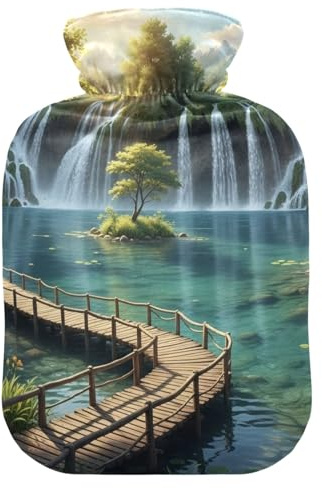 Botellas de agua caliente con funda de terciopelo, bolsa de agua caliente para cuello, hombros y calambres menstruales, tamaño pequeño