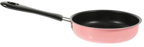 DIYEAH Mini Non-Stick Frying Pan for Eggs and Steak, 16cm Pink Induction Compatible Small Skillet for Cooking Breakfast and Bacon