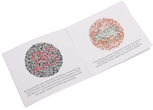 Yardwe Hardcover Farbtafel Testbuch zur Früherkennung von Farbenblindheit mit Papiermaterial für Fahrer zur Visuellen Untersuchung im Straßenverkehr