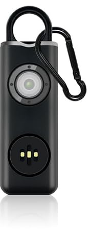 Notio Alarm Pocket Alarm, Extra Lauter Taschenalarm mit 130 dB Sirene und LED Taschenlampe, Kompakter Sicherheitsalarm für Schlüssel Tasche Rucksack und Spaziergang (Black (1 Piece))