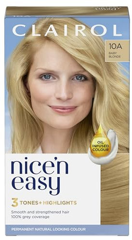 Clairol Nice'n Easy Crème Permanent Hair Dye, 10A Baby Blonde, 260g