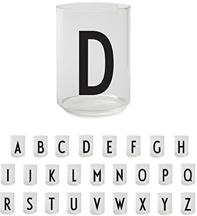 Design Letters Persönliches Trinkgläser (A-Z) 350 Ml | Ideal als Wassergläser, Longdrinkgläser, Eiskaffee Gläser | Dekorative Wassergläser | Spülmaschinenfest | Ideal Geschenke für frauen, männer