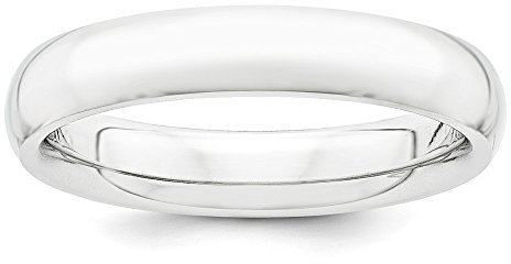 Diamond2deal Ehering Platin 4 mm halbrund, Bequeme Passform, leicht, Größe 9