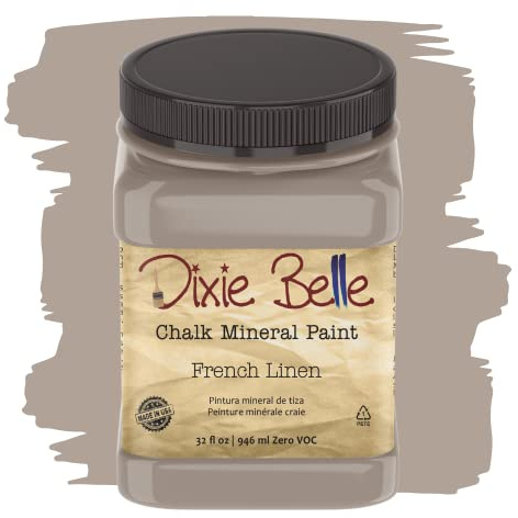 Dixie Belle Paint Company Chalk Finish Furniture Paint - French Linen (32oz) - Matte Light Taupe Chic Chalk Mineral DIY Furniture Paint