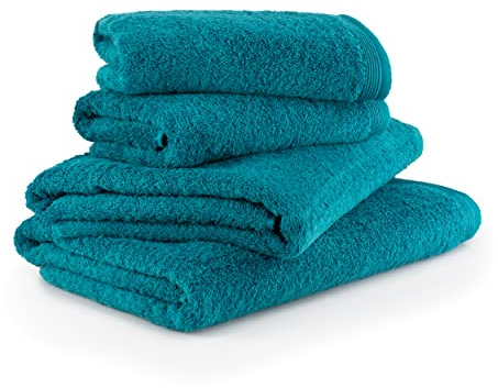 MÖVE Superwuschel Handtuch-Set, 2 Duschtücher 80 x 150 cm & 2 Handtücher, Made in Germany, 100% Baumwolle, lagoon, 50 x 100 cm & 80 x 150 cm