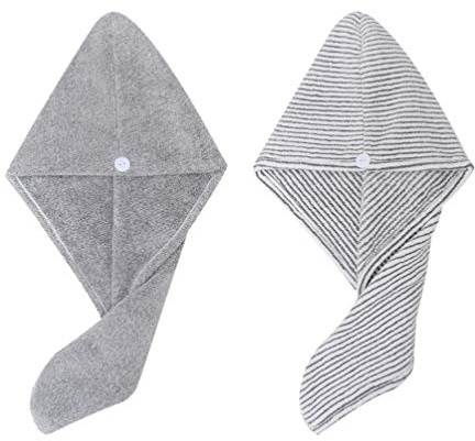 2st Anti Bakterielle Bambus Faser Trocknende Haar Kappe Korallen Samt Trockener Haar Tuch Haushalts Tasche Kopf Saugfähig Schnell Trocknende Dicke Dusch Haube Föhntuch Fräulein