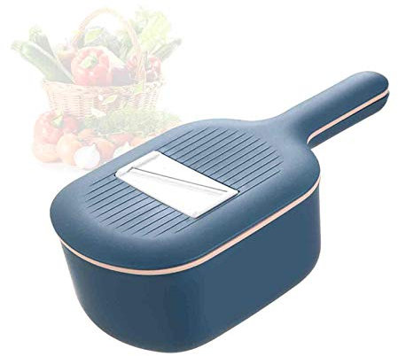 AIZYR Affettaverdure Mandoline, Grande capacità Tritacarne Grattugie con Cestello di Scarico per Cavolo, Carota, Patate, Frutta, Formaggio