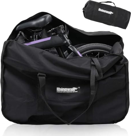 Rhinowalk Folding Bike Bag for 20/26 inch Folding BIkes - Waterproof Bicycle Travel Carrying Case Outdoors Bike Transport Bag for Cars Train Air Travel (Black 26inch)