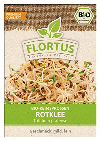 FLORTUS BIO Keimsprossen Rotklee | Gesunde & leckere Keimsprossen | Sprossensaat | Keimsprossen | Keimsaaten