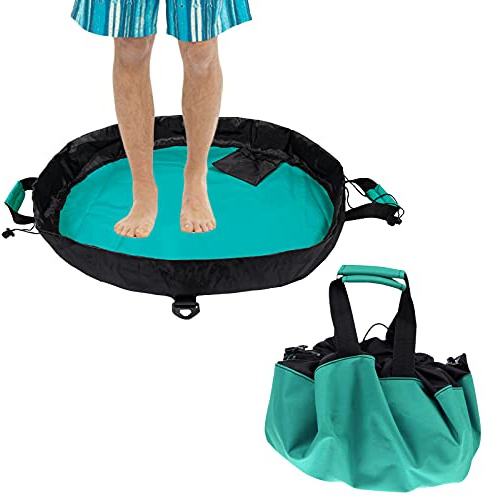 Dawitrly Wetsuit Wickelunterlage, langlebig, wasserdicht, Surf Wickelunterlage, Tragen Tauchanzug, Dry Bag mit Tasche und Griffgurten für Surfer, Kajaker, Rafter und Bootfahrer (grün)
