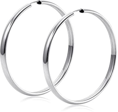 Damen Ohrringe Silber 925 Creolen gross Ø 48mm SO-466 | Silbercreolen 4mm breit aus Sterlingsilber Made in Germany von MATERIA by Matthias Wagner