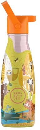Botella Térmica Infantil - 260 ml - Jungle Park - Botella de Agua de Acero Inoxidable - Bebidas Fías 36 Horas y Calientes 18 Horas - Acabado con Pintura en Relieve - Sin BPA - Cool Bottles