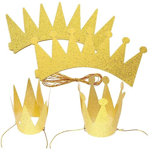 ifundom 36 Stk Glitzer-geburtstagskrone Kinderhüte Geburtstagsmützen Erwachsene Goldene Königskronen Party-stirnbänder Mädchen Kronen Kindergeburtstag Baby Kleidung Pvc Mini