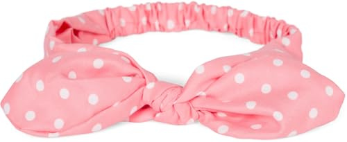 styleBREAKER Damen Haarband Polka Dots Punkte Schleife, Apricot-Weiß | Rockabilly Pinup Style, flexibler Gummizug, 100 % Polyester, für 49-59 cm Kopfumfang, 6 cm breit, biegsamer Draht.