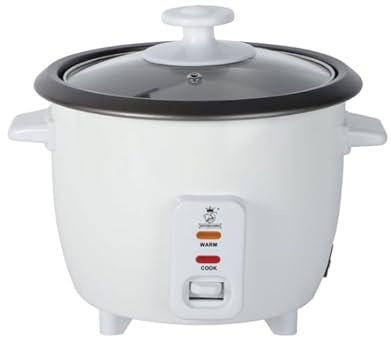 Royal Swiss® Cuiseur à Riz 1,5L – Cuiseur Vapeur Automatique avec Fonction Maintien au Chaud, Revêtement Antiadhésif, Bol Amovible & Couvercle Transparent – 300W (Blanche, 1.5 L)