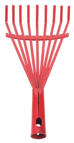 SUCHUANGUANG Râteau à Herbe en Acier au Carbone Râteau à Main Balai à Neuf Dents pour Le Nettoyage des Feuilles Outil de Jardin pour l'entretien du Jardin Entretien des Plantes Fer Rouge