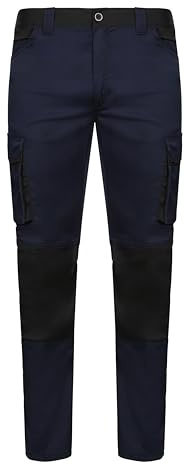 VELILLA 103031S tvåfärgade stretchbyxor, marinblå och svart, storlek 48, Marinblå och svart, 46