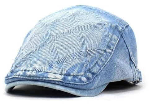 WOYUANSHA Barett Baskenmützen Für Herren Mode Baumwolle Solide Geometrische Kappen Männer Flache Schirmmütze Frauen Maler Baskenmütze Hüte 56-60 Cmwear SkyBlue