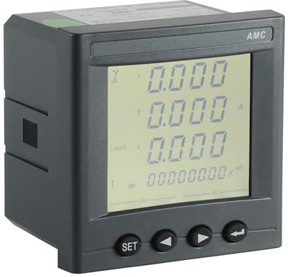ISIRYK Compteur d'énergie Voltmètre numérique CA, Compteur de Courant à Panneau, entrée AMC96L-E4/KC 660 V, Compteur d'énergie électrique programmable LCD