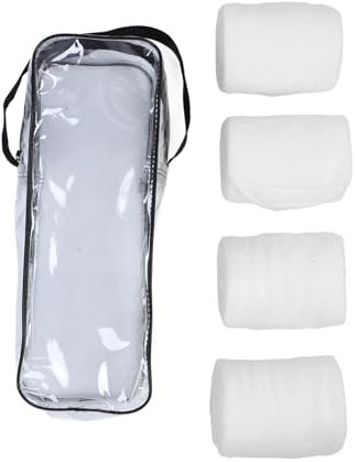 Alomejor 4 Stück Weiche Fleece-Pferdebeinbandagen, Schutzbandagen für Reitsportbedarf, Schützende Pferdebeinbandage (White)