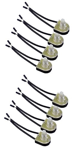 Artibetter 8pcs Turn-knob Stem Mounted Control for Wall Lamp Lighting Equipment Silver Knobs Lamp Switch for Dimmer Light Switch