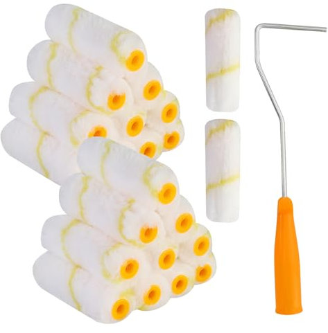 Lot de 23 pinceaux à rouleau de peinture, mini pinceau à rouleau, porte-pinceau mural portable, petit porte-rouleau de peinture pour la décoration des pâtisseries