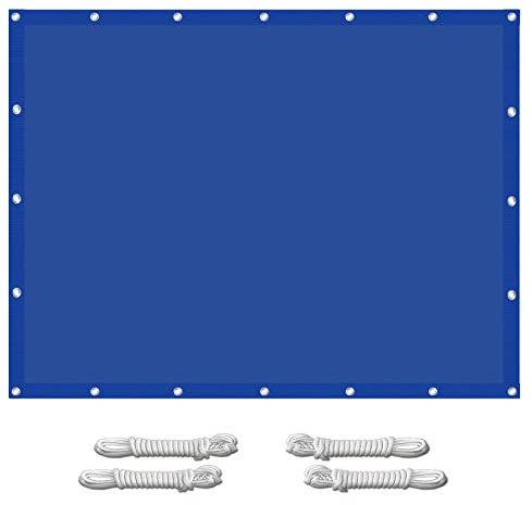 Voile d'ombrage 4 x 9 m - Résistant aux intempéries et durable - Protection solaire parfaite - Pergola - Avec cordes de montage - Bleu marine