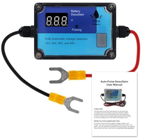 Automatischer Batterie Desulfator Wartungsgerät für Gel, AGM, SLA Blei-Säure-Batterie Entschwefelung Reconditioner für Autos, LKWs, Motorräder, ATV, Boote, Solarpanel-Teig,40-200AH,12-48V (blau)