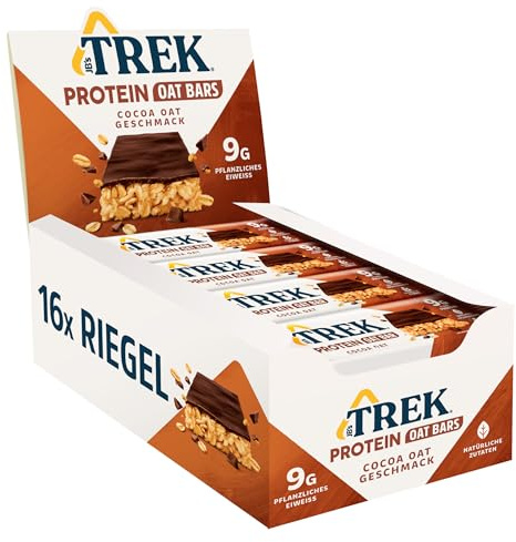 JB's TREK Barrita de Avena Proteica | Avena Cacao | Proteína de Origen Vegetal | Sin Gluten | 16 Barritas de 50g | 800g